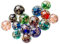EXCEART 40 piezas 12 mm Murano cristal cuentas redondas pequeñas sueltas Pony bolas de perlas aleatorias colores mezclados para hacer joyas a granel bola