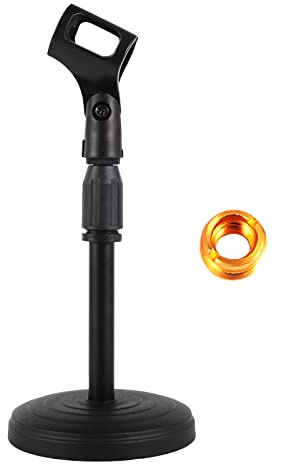 Poocar Schreibtisch-Mikrofonständer, robuster Tisch-Mikrofonständer mit rutschfester Metallbasis, 0,95 cm und 1,6 cm Adapter, verstellbare Höhe für Blue Yeti Snowball Spark und andere Mikrofone