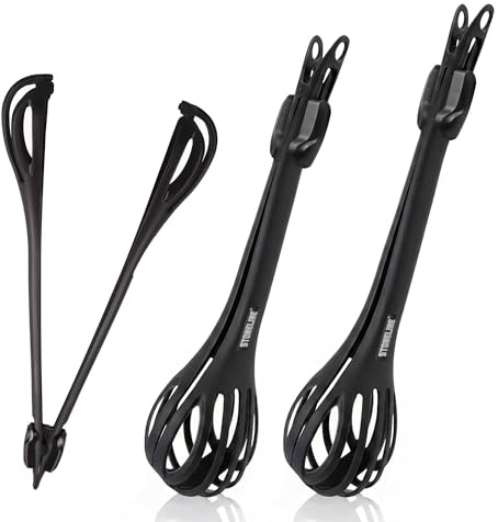 STONELINE 4 in 1 Multifunktions Schneebesen Küchenzange Set 3-teilig 23,5/29 / 34 cm zum Rühren Mixen Greifen Servieren Zange Kartoffelstampfer, Hitzebeständig BPA-frei, Für Antihaft Pfannen Töpfe