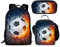 Kinder Jungen Set 3 Stück Schulrucksack Schulranzen Set, Fußball Backpack, einfache Umhängetasche und Federmäppchen, B, 46*30*18cm