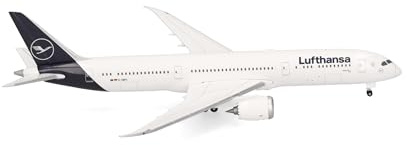 Herpa Modellflygplan Lufthansa Boeing 787-9 Dreamliner, miniatyr i skala 1:500, samlarobjekt, modell utan stativ, metall, normal