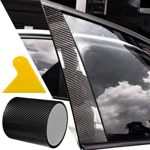 Norhogo 5D Car Wrap Film, Universal Edge Guard Stickers - Carbon Fibre Fronts, Doors, Sills - black 10cm*3m