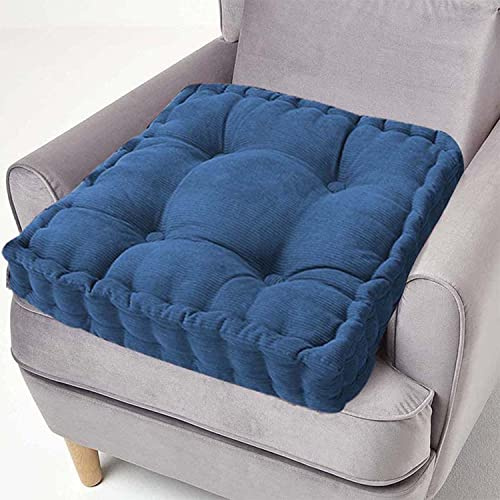 MIQXUAN Chair Pad Thick Cotton Square Chair Seat Pad for Armchair Booster 10CM Thick Cushion for Indoors Outdoors Home Car Office Navy Blue 50 * 50 * 10cm