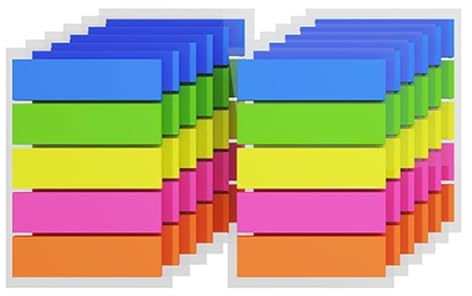 1500 Pcs Sticky Tabs, Index Tabs, Book Tabs, Notes Tabs, Annotation Tabs, Highlighting Information Colored Page Markers Labels for Reading Notes, Notebook, Books, Classify Files,Pack of 12 Pads