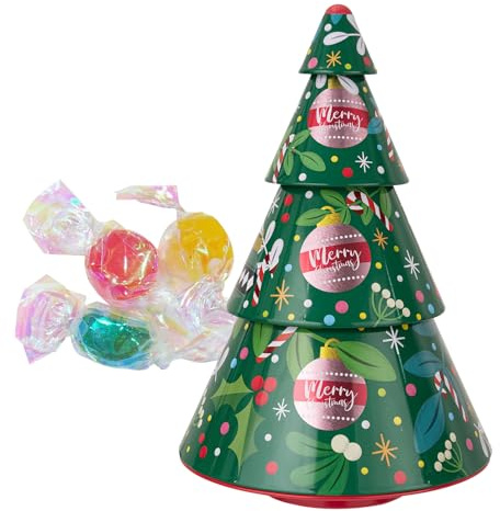 Dewireaey Latas Metálicas para Galletas,Lata Metálica Navideña Para Galletas Con Tapa | Tarro Decorativo Para Postres Chocolate Snacks Té Alimentos Repostería Cocina Hogar Bautizo Bodas