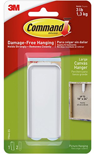 3M Command Plastic Coated White Canvas Picture Hanger 3 lb. Plastic 1 pk