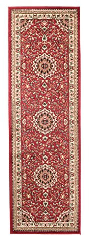 Carpeto Orientteppich Läufer Teppich Rot 100 x 150 cm Medaillon Muster Kurzflor Verona Kollektion
