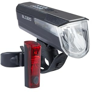 Büchel BLC Fahrradlichter Set I umschaltbare Leuchtstärke I StVZO zugelassen | bis zu 14h Akkulaufzeit I Aufladbares Fahrrad licht LED vorne + hinten I Rücklicht Fahrrad, fahrradlicht I Micro-USB