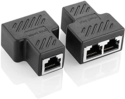 mhinese 1 Paar RJ45 Splitter, LAN Splitter 1 auf 2 für Cat5 Cat5e Cat6 Cat6e Cat7 Cat8 Kabel und Unterstützen Sie Zwei Computer Gleichzeitig um Sich zum Gleichzeitigen Verbinden im Internet.