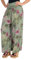 Malito - Damen Haremshose floraler Blumen Print - atmungsaktive Pumphose - dünne Freizeit Strandhose - hautfreundliche Aladinhose 8939 (Oliv)