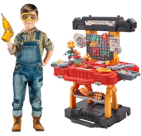Coo11 Kids Electric Drill Toy Set, STEM DIY Tool Kit with Gear, Pretend Play Construction Set, Educational Learning Tools for Boys & Girls 3+, Building and Role-Play Toy for Toddlers
