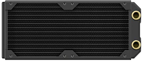 Corsair Hydro X Series XR5 240 mm NEO Radiator für Wasserkühlung – Kupferkanäle – Optimiert für Geräuscharmen Betrieb – 2 × 120-mm-Lüfterhalterung – G1/4-Gewinde - Schwarz