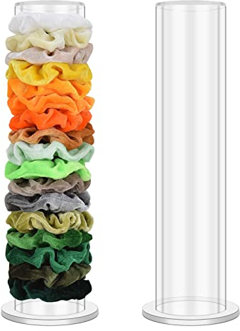 Xzeemo 1 Pz Supporto per Scrunchies in Acrilico, 24.5cm Espositore per Gioielli a Torre Verticale, Organizer per Cravatta per Capelli, Supporto per Fascia Capelli