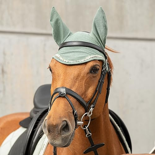 SUNRIDE Bonnet Anti-Mouches Wellington - atténue Les bruits environnants, protège des Insectes, Facile d'entretien - avec Strass (Full, Olive)