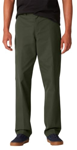 Dickies Men's Skateboarding Slim Fit Pants, Olive Green, 32W x 34L