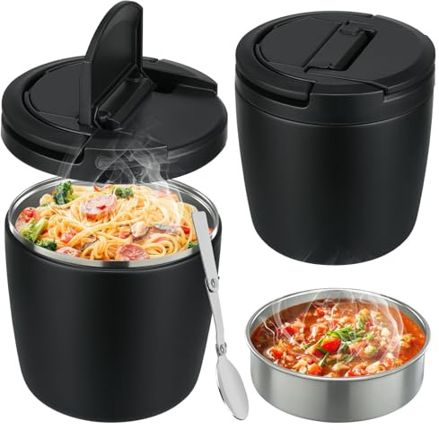 wiwens 40oz Insulated Lunch Containers for Adults Soup Thermo for Hot Food Jar Wide Mouth Leak Proof Vacuum Stainless Steel Thermal Bento Box with Buckle Lid and Spoon