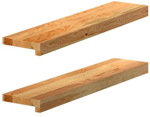 vidaXL Appuis de fenêtre 2 pcs Marron Clair Bois de chêne Massif, Rebord de fenêtre, Appui de fenêtre en chêne, Appui de fenêtre en Bois