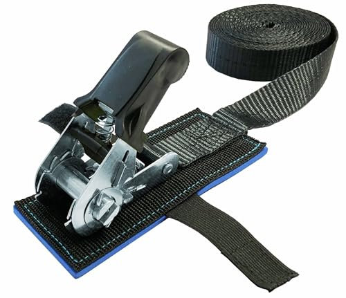 Connex DY270680 Sangle d'arrimage en Une Seule pièce 5 m x 25 mm Charge maximale 800 kg avec Coussinet en néoprène rembourré – en polypropylène/Sangle de Serrage/Sécurité de Chargement/Sangle à