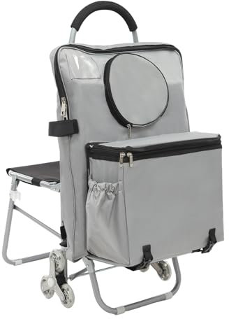 Lehrertasche Trolley, Arbeitstasche Trolley Damen, Faltbare Trolley mit Abnehmbarem Rucksack für Einkaufen, Outdoor-Malerei