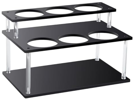 Porta-caffè in acrilico, a 2 ripiani, per bottiglie e barattoli, elegante dispenser per cialde di caffè, accessorio salvaspazio da cucina, perfetto per casa e ufficio