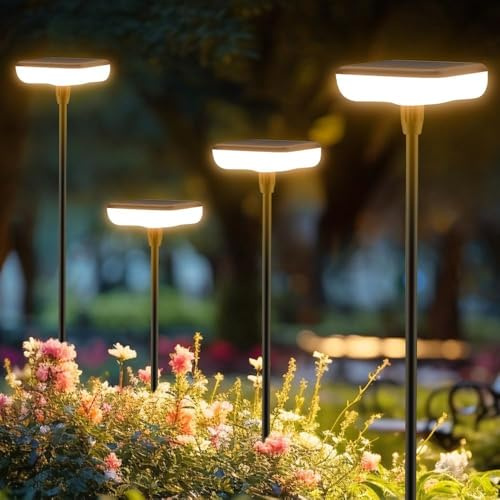 Ainostone Solar Lights Outdoor 8 Pack Solar Garden Lights IP65 Waterproof Pathway Lights for Walkway Patio Lawn Path Yard Plants Flower Beds Landscape Decor