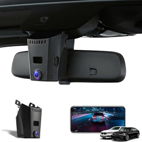 CAMECHO 4K Vision Nocturne UHD 2160p WiFi-dashcam för BMW 5- och 7-serien 530i 540i 530e 740i 745e 750i M550i M760i xDrive G30 G31 G11 samt 6-serien 150° OEM-backkamera med gyrosensor
