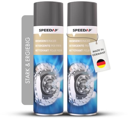 SPEEDAP Bremsenreiniger 500 ml 2er Set | Entfernt Öl, Fett, Silikon & Schmutz | Bremsscheiben & Metallteile | Rückstandsfrei & schnell ablüftend | Made in Germany