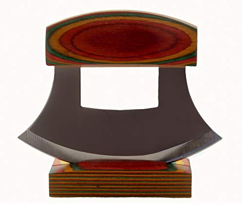 Exotic Wood Ulu Messer und Ständer, mehrfarbig