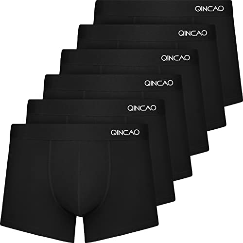 QINCAO Boxershorts Herren 6er Pack Ohne Kratzenden Zettel Männer Unterhosen Unterwäsche Boxer Baumwolle(Gr. S - 4XL)