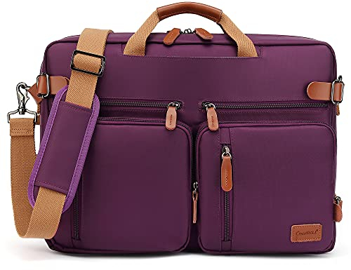 CoolBELL 17,3 Pollici Convertibile Borsa Zaino Borsa per Laptop Borsa Messenger Tracolla per PC e Portatile/Lavoro/Uomo/Donna/Affari/Viaggio(Viola)