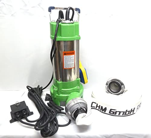 CHM GmbH® Profi Fäkalienpumpe Schmutzwasserpumpe V1100 inkl. 20 Meter 2 C-Schlauch