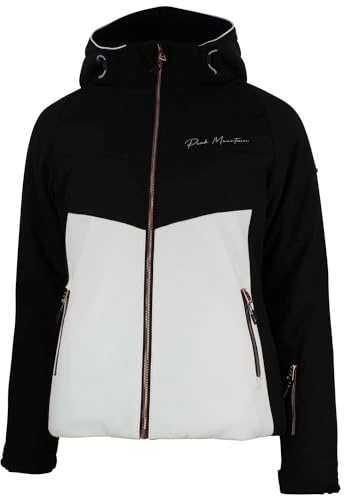 Peak Mountain - Chaqueta de esquí para mujer AFOLIR, blanco y negro