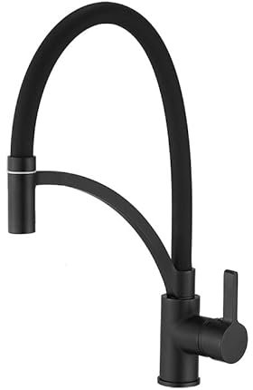 Kitchen Faucet hot and Cold Water Sink Gimbal Swivel Faucet, German Low-Pressure Black