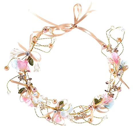 Xiaojikuaipao Couronne de cheveux de style chinois, diadème, faite à la main en cristal pour mariées et demoiselles d'honneur, flexible et élégante, parfaite pour mariage, bal, femmes et filles