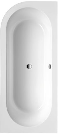 Schulte Badewanne Lago Canto links 178x78 cm, Komplett inkl. Fußgestell und Ablauf, aus hochwertigem Acryl in Weiß glänzend