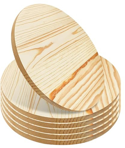 6 placas circulares de madera de pino, 30 x 1,5 cm, discos de madera redondos, discos redondos de madera natural, sin tratar para proyectos de manualidades, grabado, quema de madera, pintura