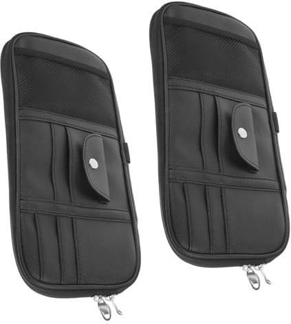 LIGHTAOTAO Organizer Parasole Auto in Pu Nero, Porta Patente e Carte di Credito, Design Salvaspazio Compatto, Set 2 Pezzi per Viaggi Quotidiani