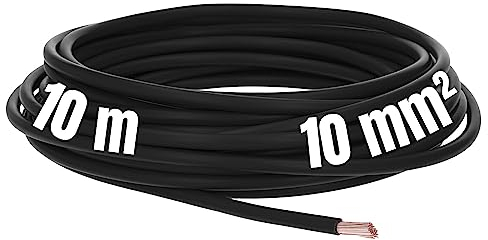 10 Meter Lapp 4520015 H07V-K 10 mm² schwarz I Verdrahtungsleitung I Aderleitung flexibel I PVC-Einzelader I Litze 10mm2 I Verdrahtung
