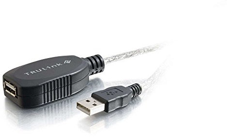 C2G 12M Active-USB 2.0 A Male to USB 2.0 A Female Black Active USB Extension Cable, Long Distance USB Extension Lead