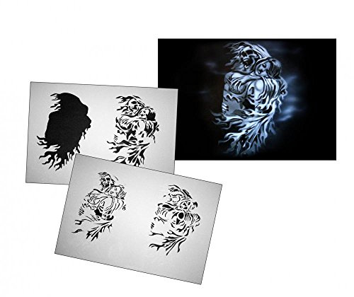 UMR-Design AS-064 Death and Woman Plantilla para aerografía Step by Step Size M