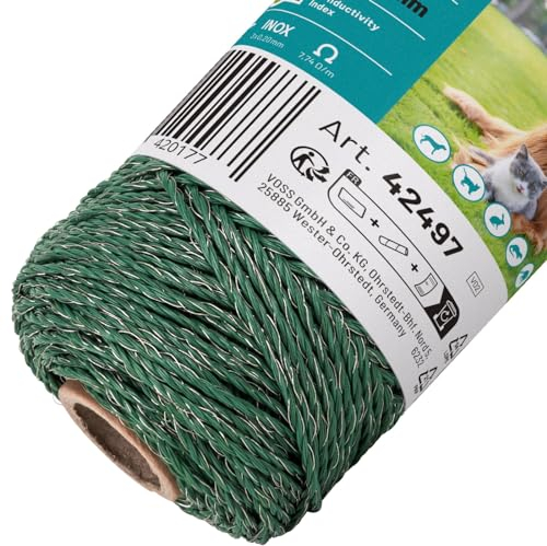 VOSS.farming Weidezaun Litze, 100m, 3x0,20 NIRO, grün Weidezaunlitze