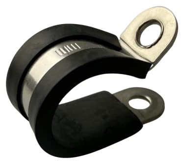 10mm Rubber Lined P Clips Hose Pipe Clamp Stainless Steel - Premium Quality pack of 5