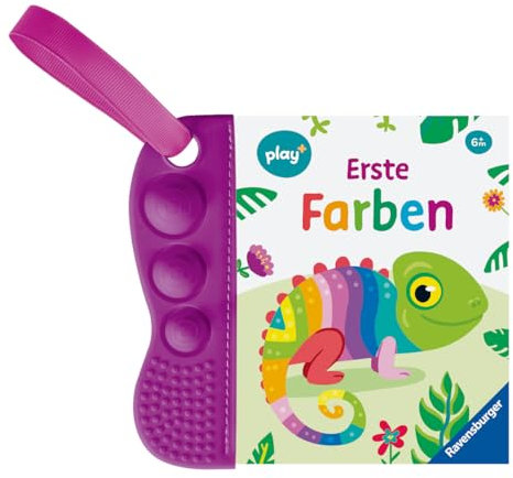 Ravensburger Play+ flip&pop: Erste Farben (Mein allererstes Beißbuch), Baby-Buch ab 6 Monate, Badebuch mit Pop-Its: Mein allererstes Beißbuch