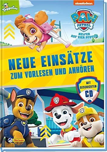 PAW Patrol Geschichtenbuch: Neue Einsätze zum Vorlesen und Anhören: Mit CD | 4 Geschichten für Kinder ab 3 Jahren mit Marshall, Rubble, Zuma, Chase, Rocky und Skye