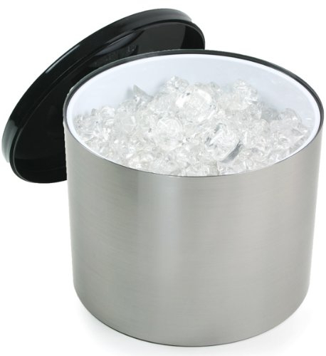 bar@drinkstuff 6 Litre Plastic Ice Bucket Brushed Aluminium Effect | Ice Cube Bucket, Large Ice Bucket, Party Ice Bucket
