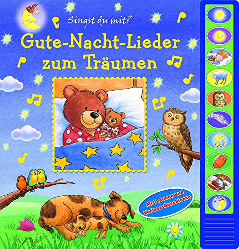 Gute-Nacht-Lieder zum Träumen - Vorlese-Pappbilderbuch mit 10 Melodien für Kinder ab 3 Jahren: Mit Reimen und Vorlese-Geschichte