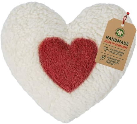 Efie épeautre de chaleur Coussin Coeur Rouge, culture biologique contrôlée, certifié GOTS, 100% fabriqué en Allemagne