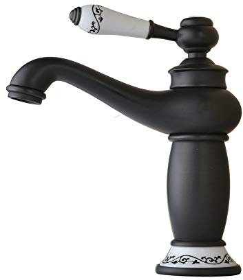 Beelee Schwarz Design Bad Armatur in Bad für Waschbecken Waschtisch Wasserhahn Waschtischarmatur Messing Badarmatur Mischbatterie badzimmer