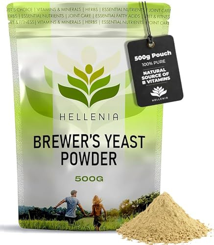 100% Pure Brewers Yeast Powder - 500g | Natural Source of B Vitamins | Brewer's Yeast Powder, Known as Nature's Wonder Food | Natural Source of Vitamins, Minerals and Amino Acids - Made for Hellenia