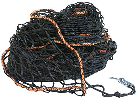 flesta® Anhängernetz 3,5 x 7,9 m I Stabiles Abdecknetz für Anhänger & Pritschen I 3 mm PE, 4,5 cm Maschenweite, verstärkter Rand I Inkl. 6 mm Gummiseil & Metallhaken zur Ladungssicherung